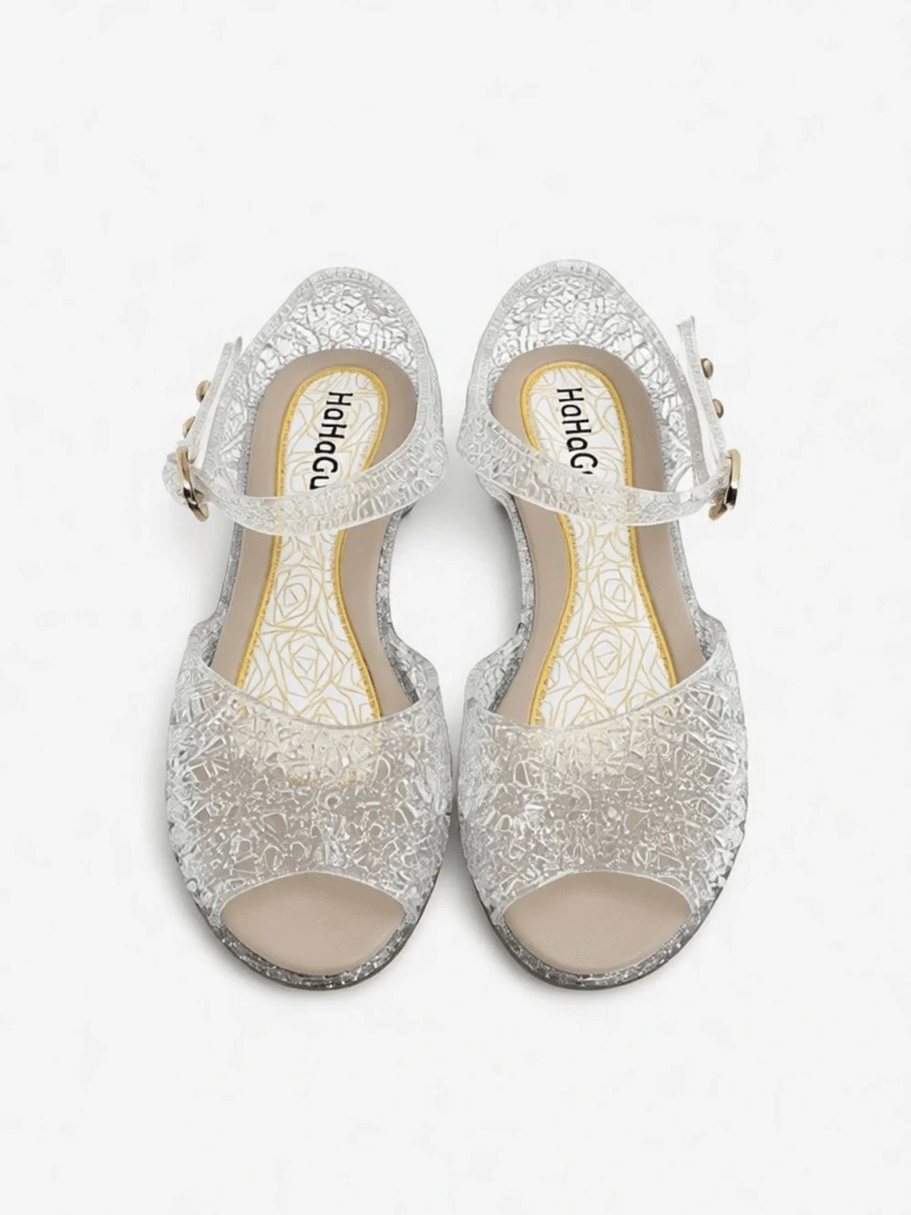Kids Silver Glitter Sandals